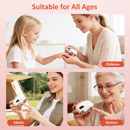 2-in-1 Automatic Electric Nail Clipper & Polisher with LED Light for Baby, Adults & Seniors