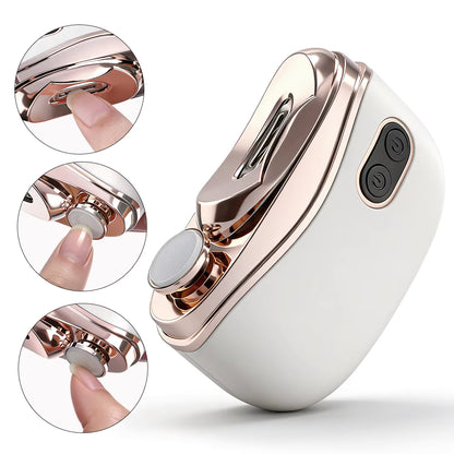 2-in-1 Automatic Electric Nail Clipper & Polisher with LED Light for Baby, Adults & Seniors