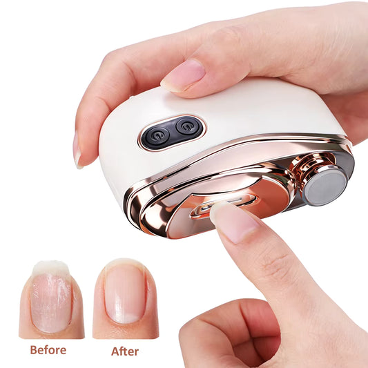 2-in-1 Automatic Electric Nail Clipper & Polisher with LED Light for Baby, Adults & Seniors